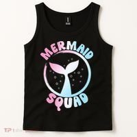Funny Mermaid Squad Swimming Mermaid Tank Top thumb 2