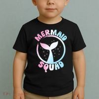 Funny Mermaid Squad Swimming Mermaid Toddler T-Shirt thumb 2