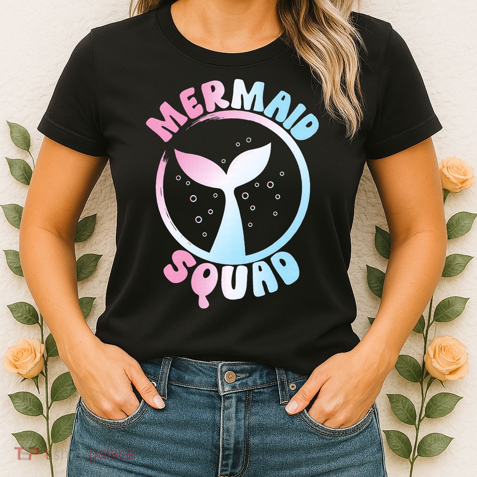 Funny Mermaid Squad Swimming Mermaid Women's T-Shirt