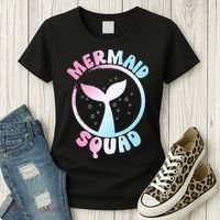 Funny Mermaid Squad Swimming Mermaid Women's T-Shirt thumb 3