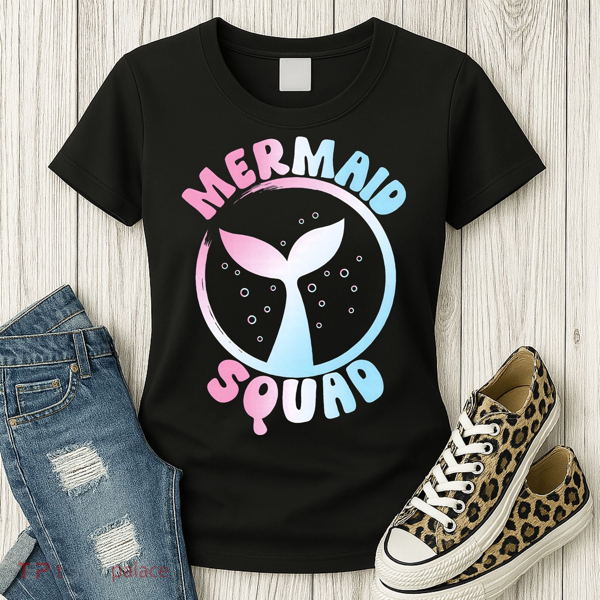 Funny Mermaid Squad Swimming Mermaid Women's T-Shirt