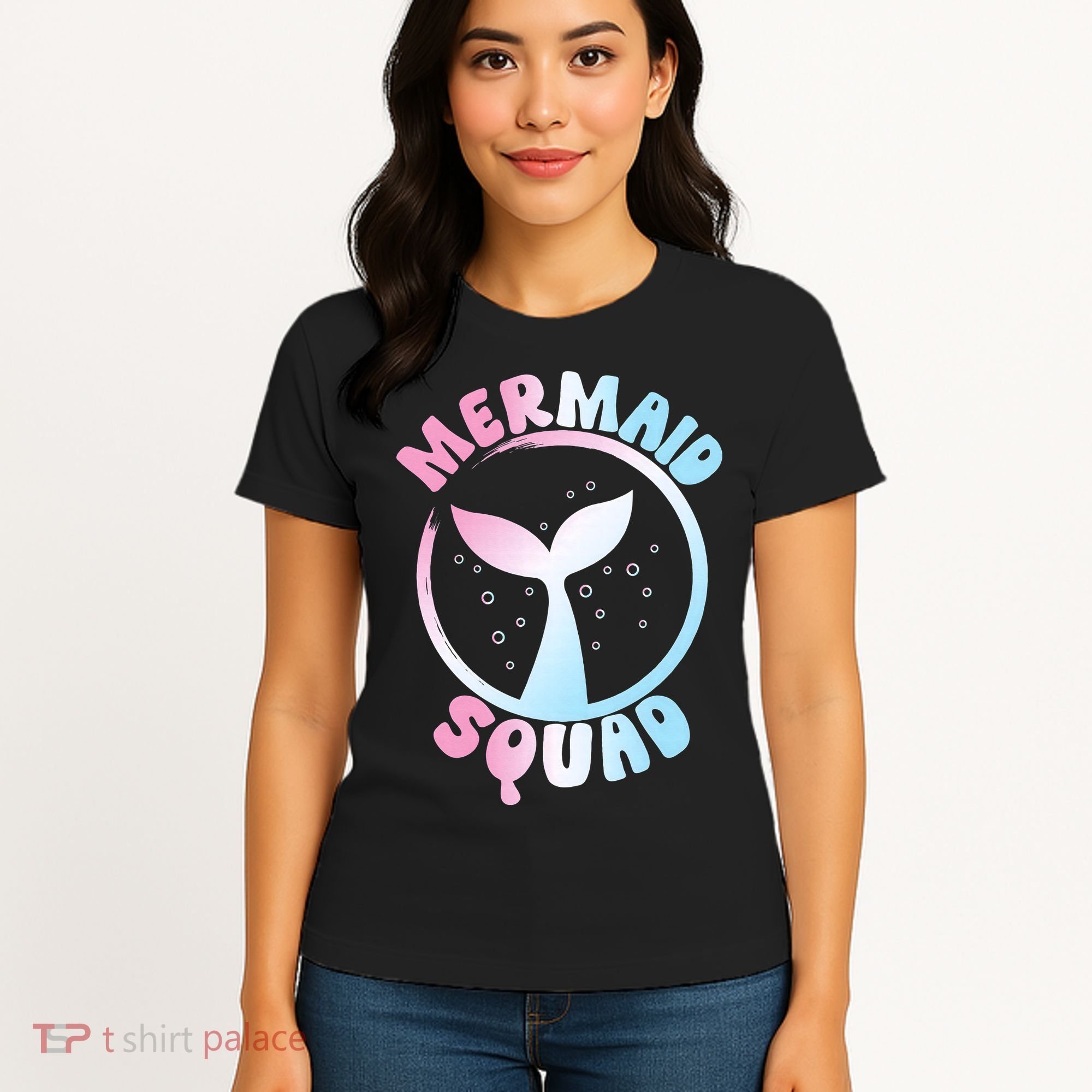 Funny Mermaid Squad Swimming Mermaid Women's T-Shirt