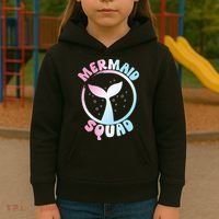 Funny Mermaid Squad Swimming Mermaid Kids Hoodie thumb 3