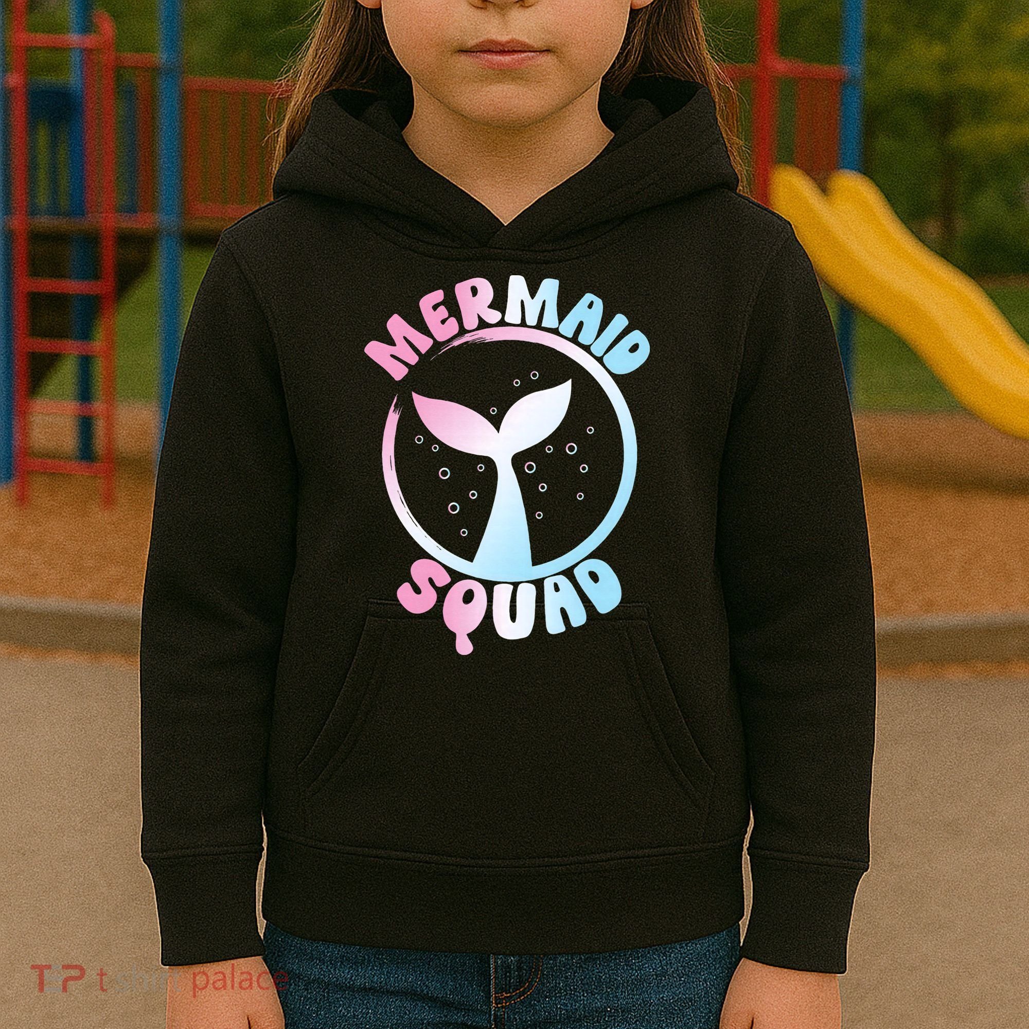 Funny Mermaid Squad Swimming Mermaid Kids Hoodie