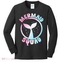 Funny Mermaid Squad Swimming Mermaid Kids Long Sleeve Shirt thumb 0