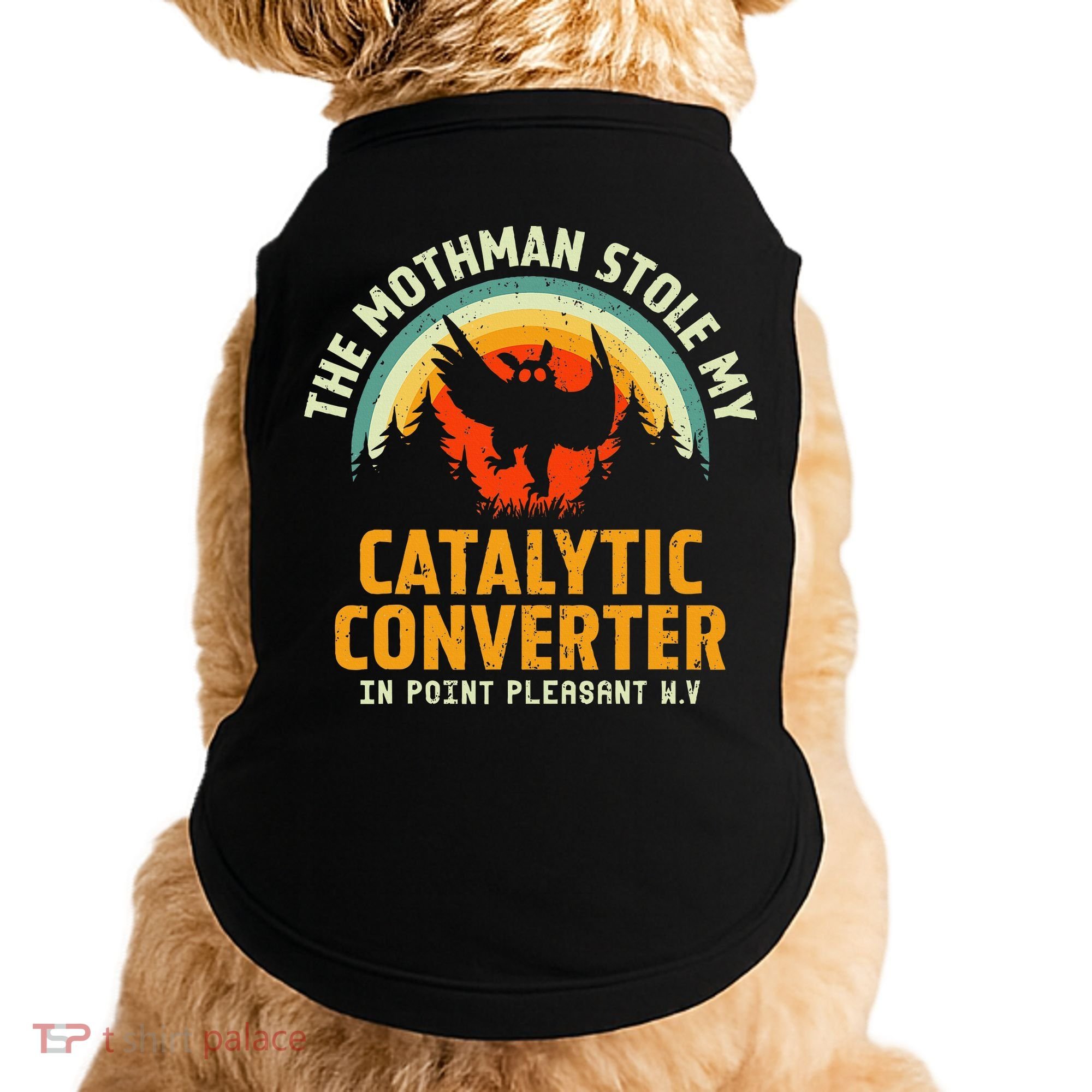 Funny Mothman Stole My Catalytic Converter Mothman Cryptid Doggie Tank