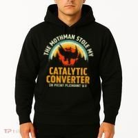 Funny Mothman Stole My Catalytic Converter Mothman Cryptid Hoodie thumb 2