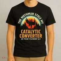 Funny Mothman Stole My Catalytic Converter Mothman Cryptid T-Shirt thumb 3