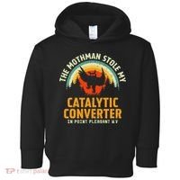 Funny Mothman Stole My Catalytic Converter Mothman Cryptid Toddler Hoodie thumb 0