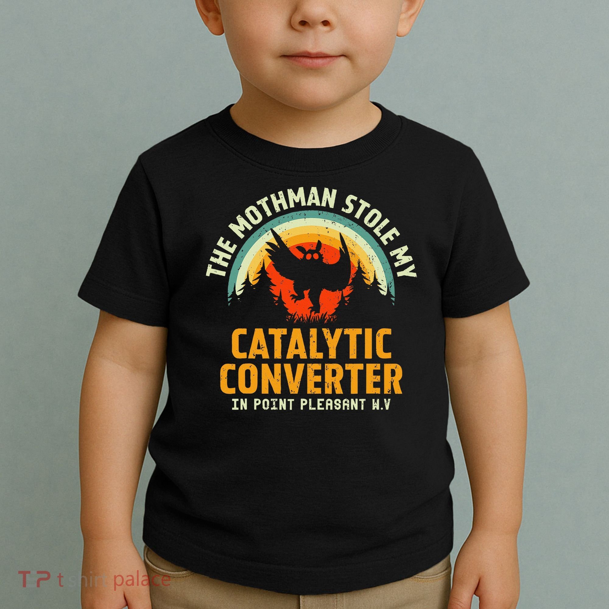 Funny Mothman Stole My Catalytic Converter Mothman Cryptid Toddler T-Shirt