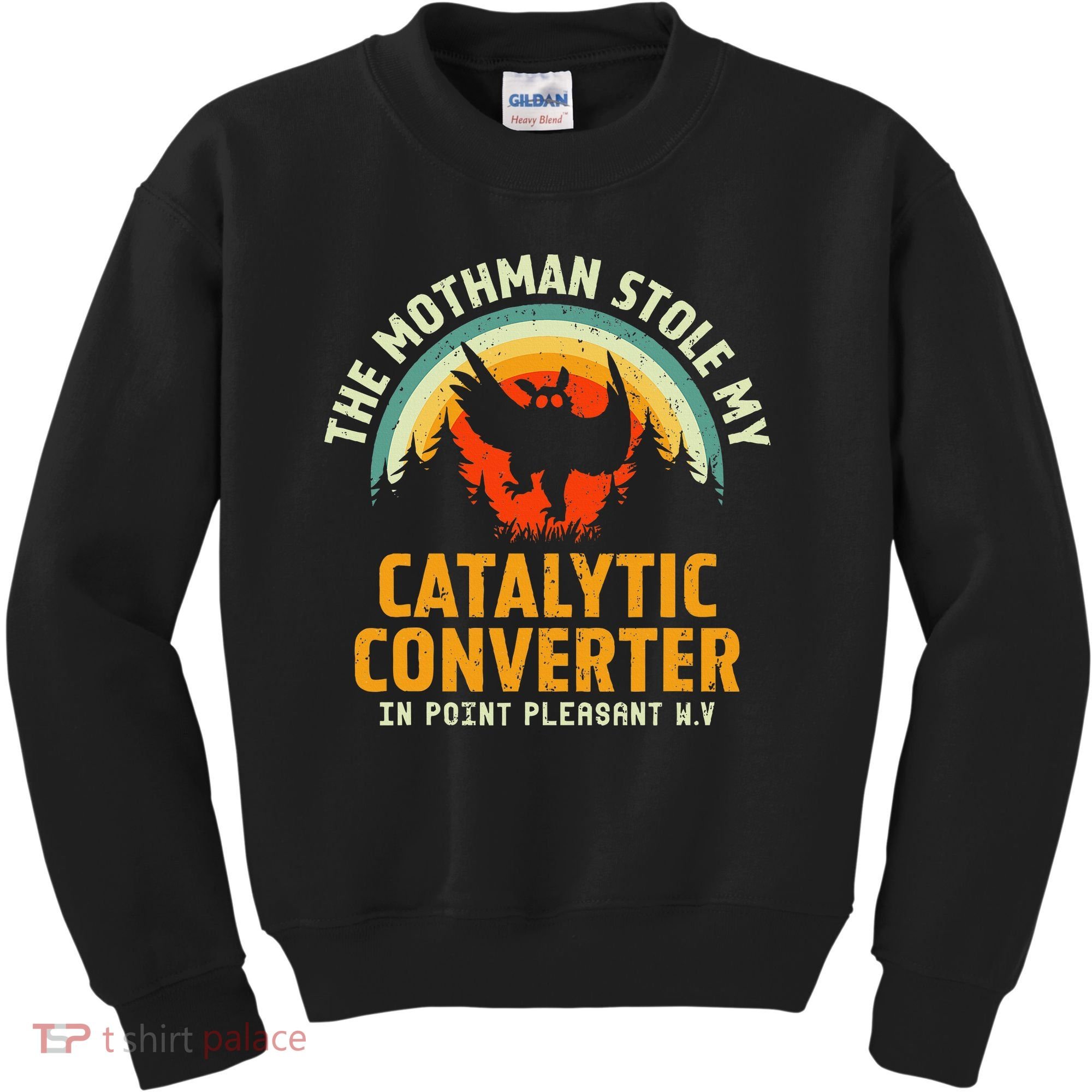 Funny Mothman Stole My Catalytic Converter Mothman Cryptid Kids Sweatshirt