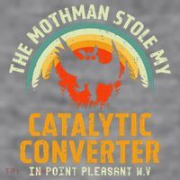 Funny Mothman Stole My Catalytic Converter Mothman Cryptid Women's Racerback Cropped Tank thumb 2