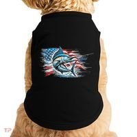 Fishing Marlin Swordfish Fish 4th Of July American Flag Usa Doggie Tank thumb 0