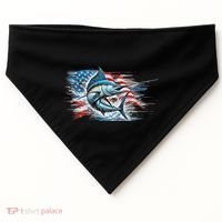 Fishing Marlin Swordfish Fish 4th Of July American Flag Usa USA-Made Doggie Bandana thumb 0