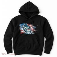 Fishing Marlin Swordfish Fish 4th Of July American Flag Usa Hoodie thumb 0