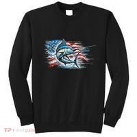 Fishing Marlin Swordfish Fish 4th Of July American Flag Usa Sweatshirt thumb 0