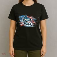 Fishing Marlin Swordfish Fish 4th Of July American Flag Usa T-Shirt thumb 4