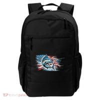 Fishing Marlin Swordfish Fish 4th Of July American Flag Usa Backpack thumb 0