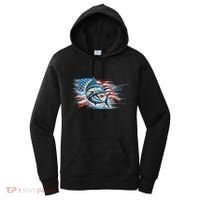 Fishing Marlin Swordfish Fish 4th Of July American Flag Usa Women's Hoodie thumb 0