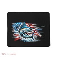 Fishing Marlin Swordfish Fish 4th Of July American Flag Usa Mousepad thumb 0
