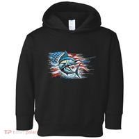 Fishing Marlin Swordfish Fish 4th Of July American Flag Usa Toddler Hoodie thumb 0