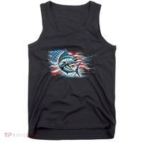 Fishing Marlin Swordfish Fish 4th Of July American Flag Usa Tank Top thumb 0