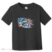 Fishing Marlin Swordfish Fish 4th Of July American Flag Usa Toddler T-Shirt thumb 0