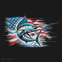 Fishing Marlin Swordfish Fish 4th Of July American Flag Usa Kids Hoodie thumb 5