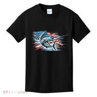 Fishing Marlin Swordfish Fish 4th Of July American Flag Usa Kids T-Shirt thumb 0