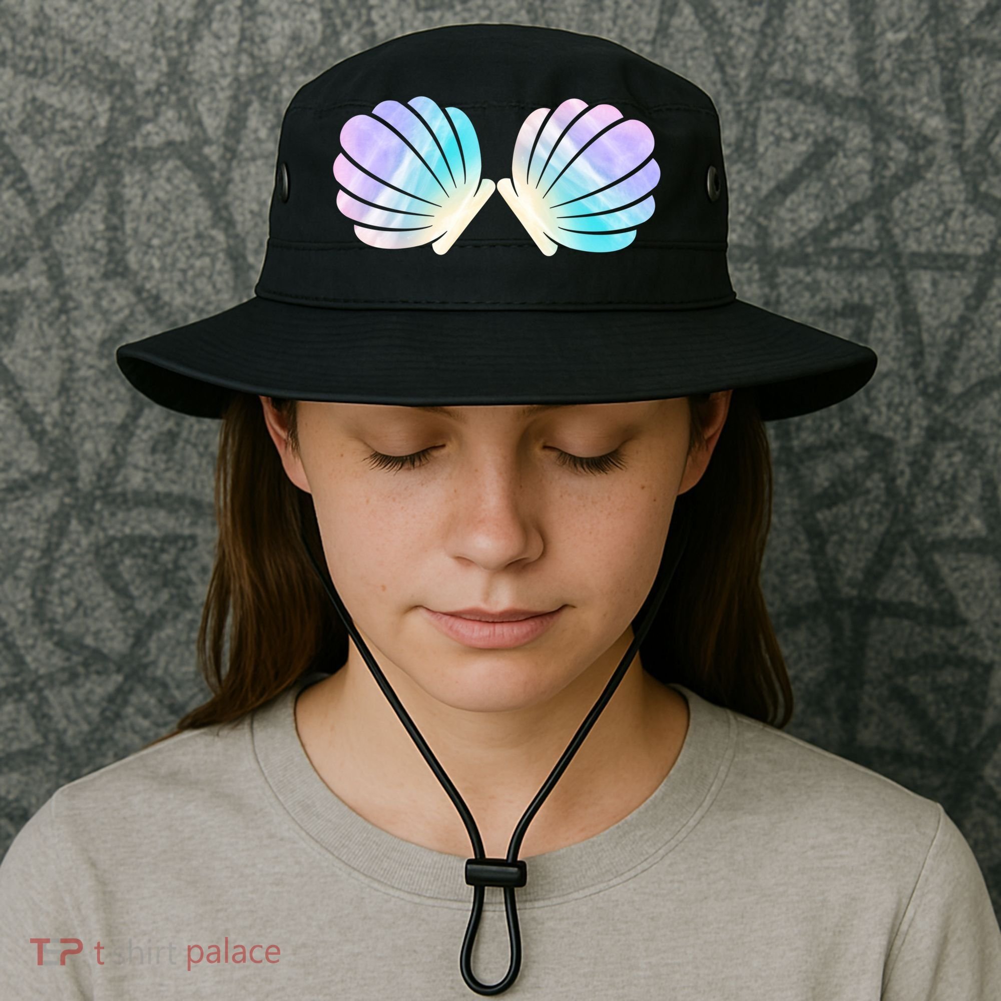Funny Mermaid Shell Costume Gift Bucket Hat