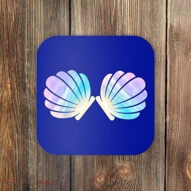 Funny Mermaid Shell Costume Gift Coaster