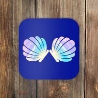 Funny Mermaid Shell Costume Gift Coaster thumb 0