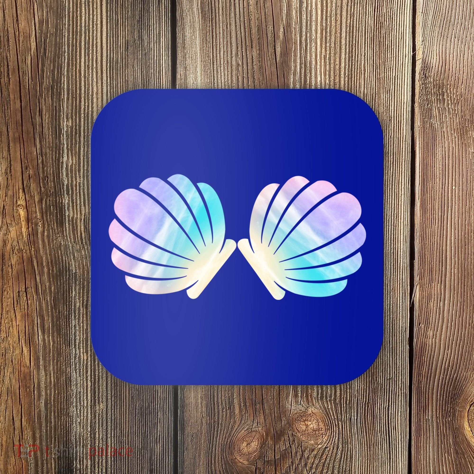 Funny Mermaid Shell Costume Gift Coaster