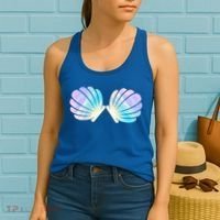 Funny Mermaid Shell Costume Gift Women's Tank Top thumb 2