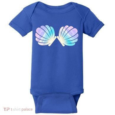 Funny Mermaid Shell Costume Gift Baby Bodysuit