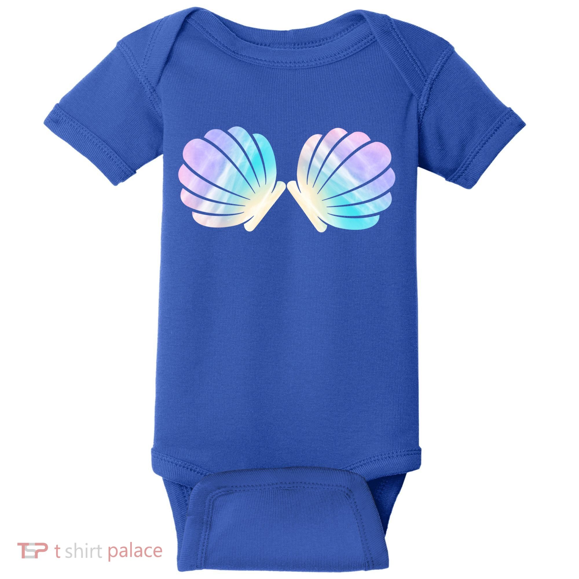 Funny Mermaid Shell Costume Gift Baby Bodysuit