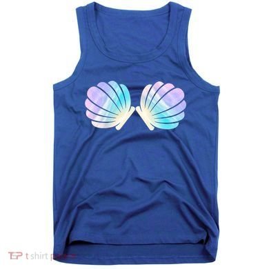 Funny Mermaid Shell Costume Gift Tank Top