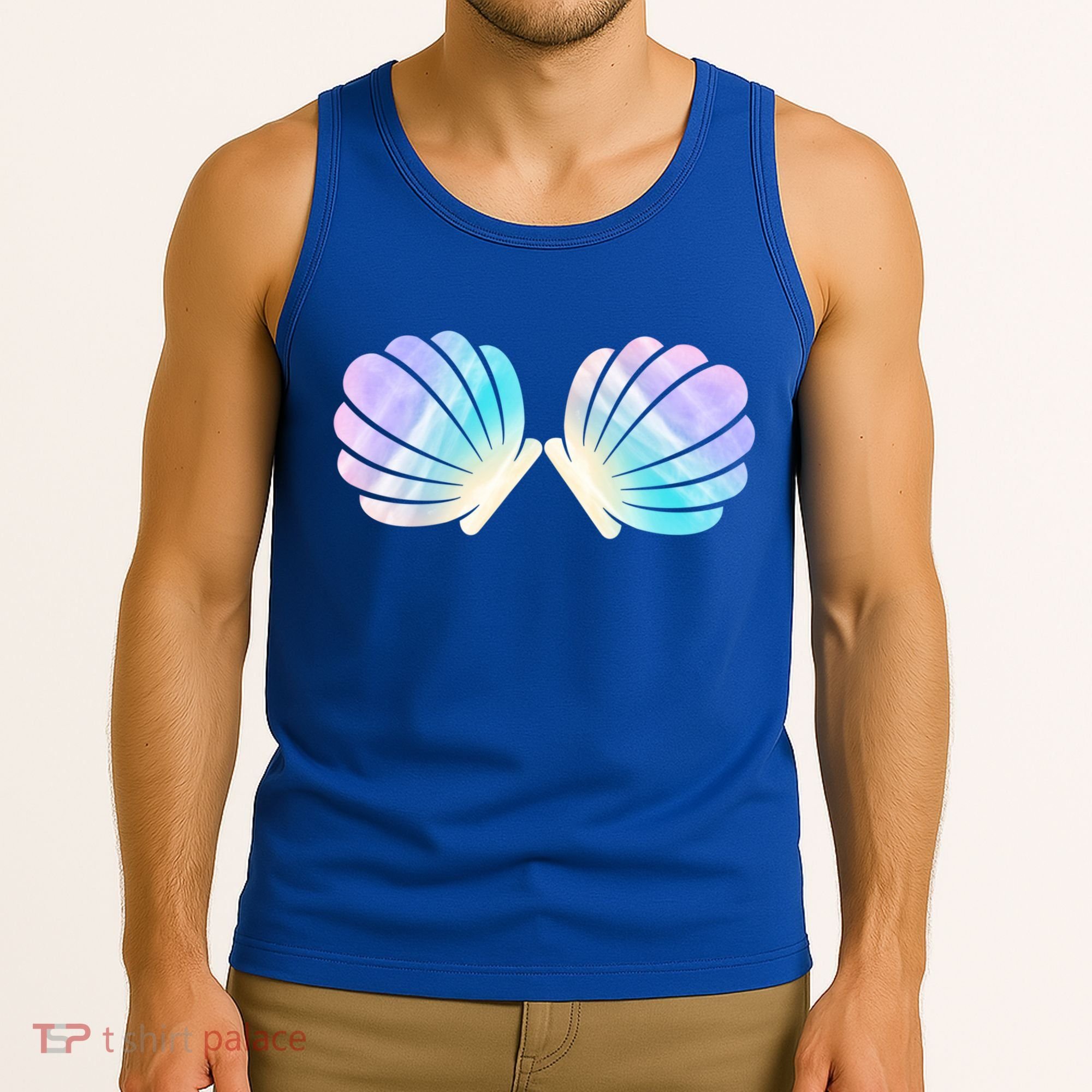 Funny Mermaid Shell Costume Gift Tank Top