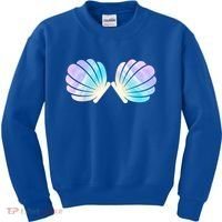 Funny Mermaid Shell Costume Gift Kids Sweatshirt thumb 0