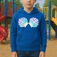 Funny Mermaid Shell Costume Gift Kids Hoodie thumb 2
