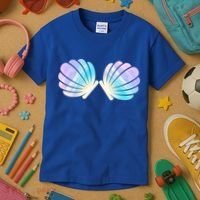 Funny Mermaid Shell Costume Gift Kids T-Shirt thumb 3