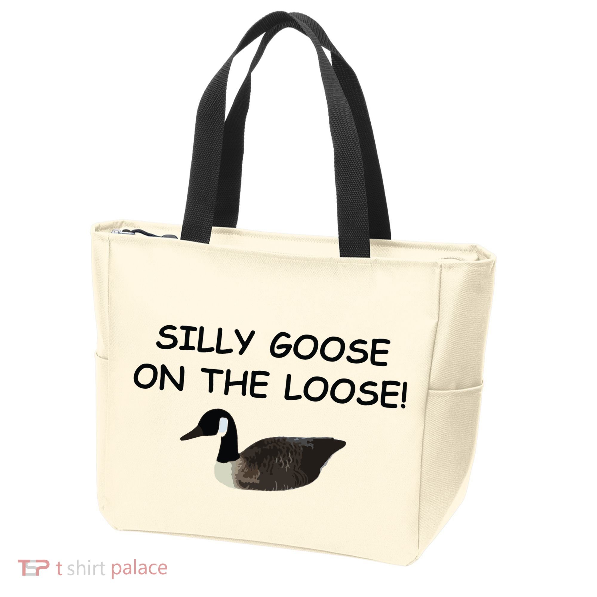 Funny Meme Silly Goose On The Loose Joke Tote Bag