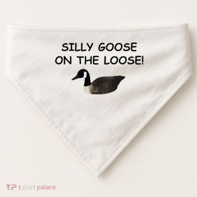 Funny Meme Silly Goose On The Loose Joke USA-Made Doggie Bandana