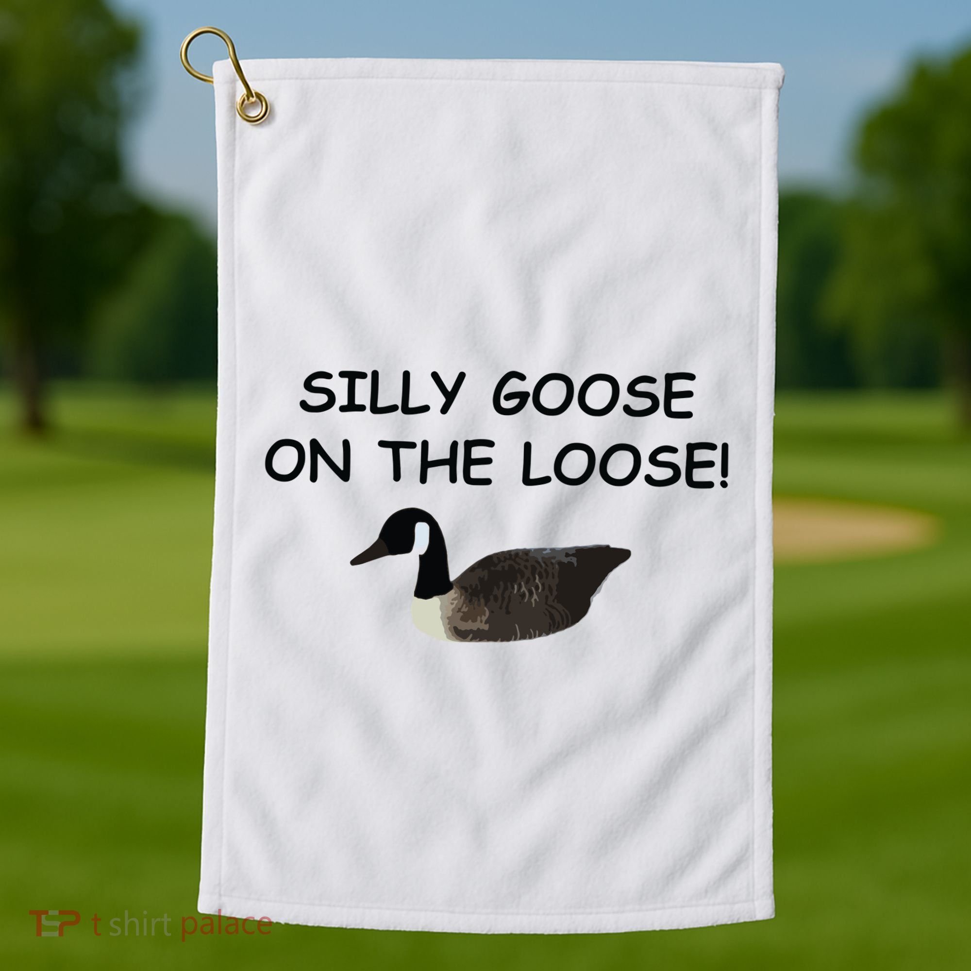 Funny Meme Silly Goose On The Loose Joke Golf Towel