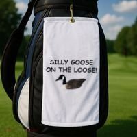 Funny Meme Silly Goose On The Loose Joke Golf Towel thumb 2