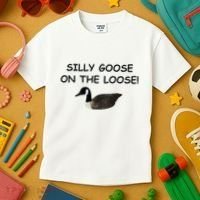 Funny Meme Silly Goose On The Loose Joke Kids T-Shirt thumb 3