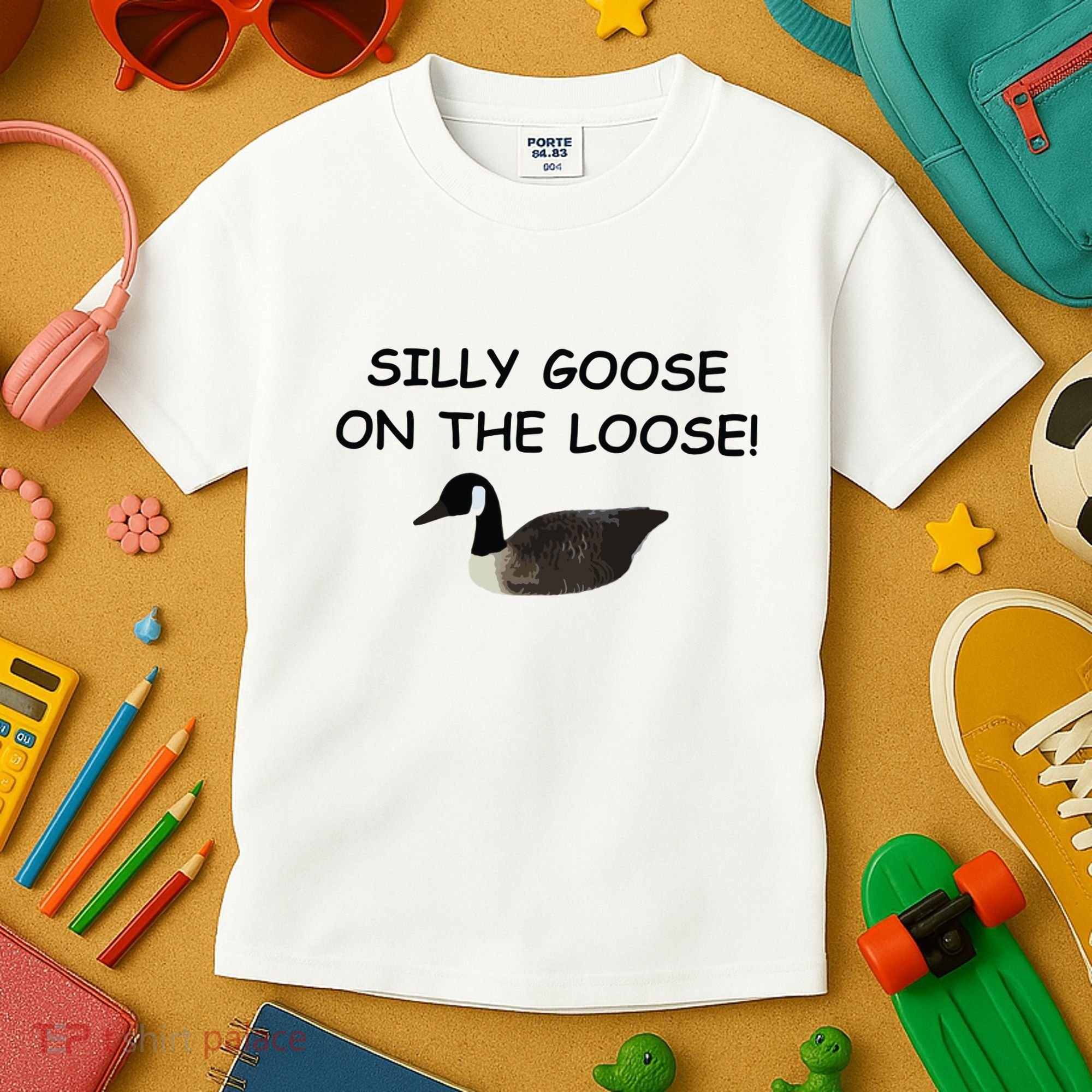 Funny Meme Silly Goose On The Loose Joke Kids T-Shirt