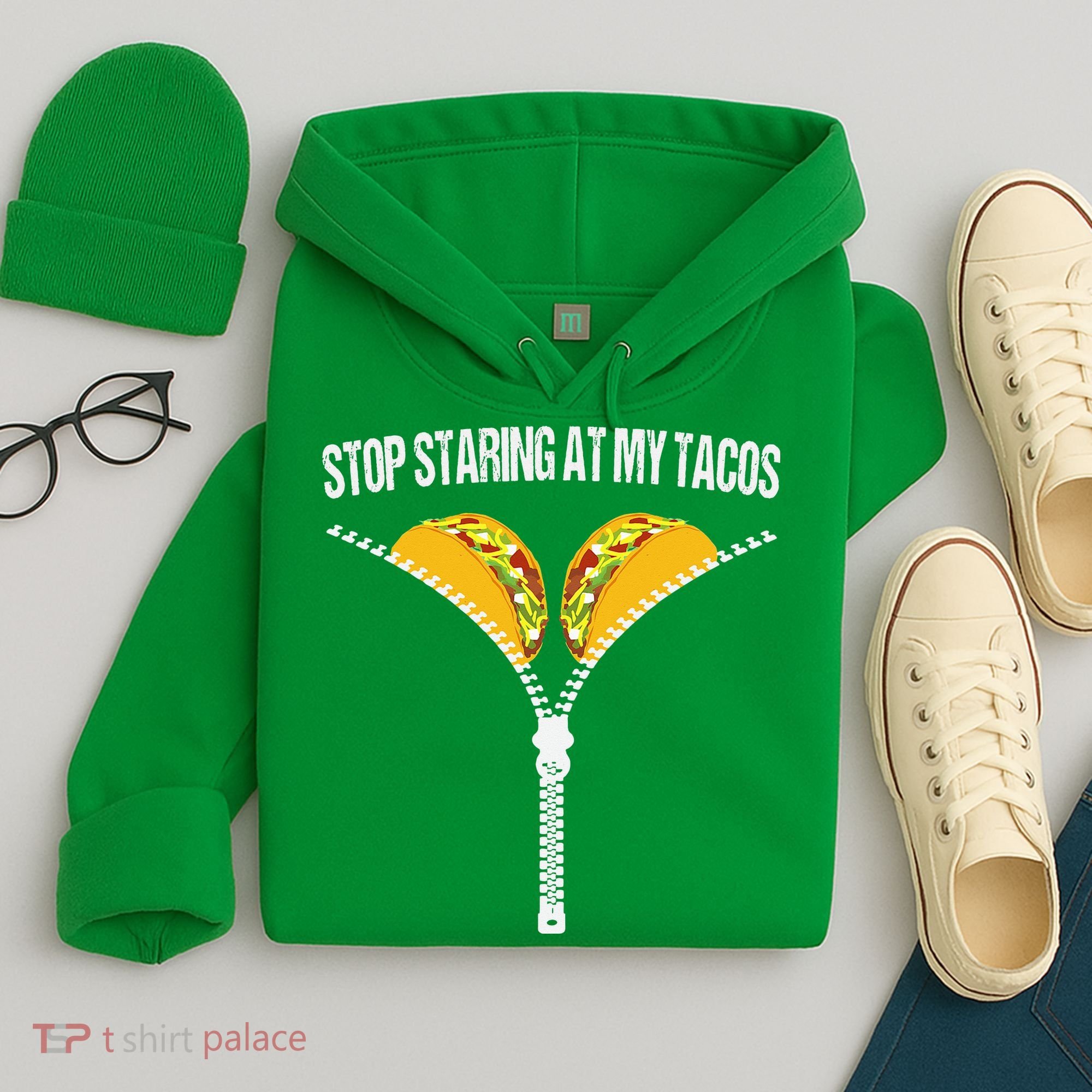 Funny Mexican Stop Staring At My Tacos Fiesta Cinco De Mayo Hoodie