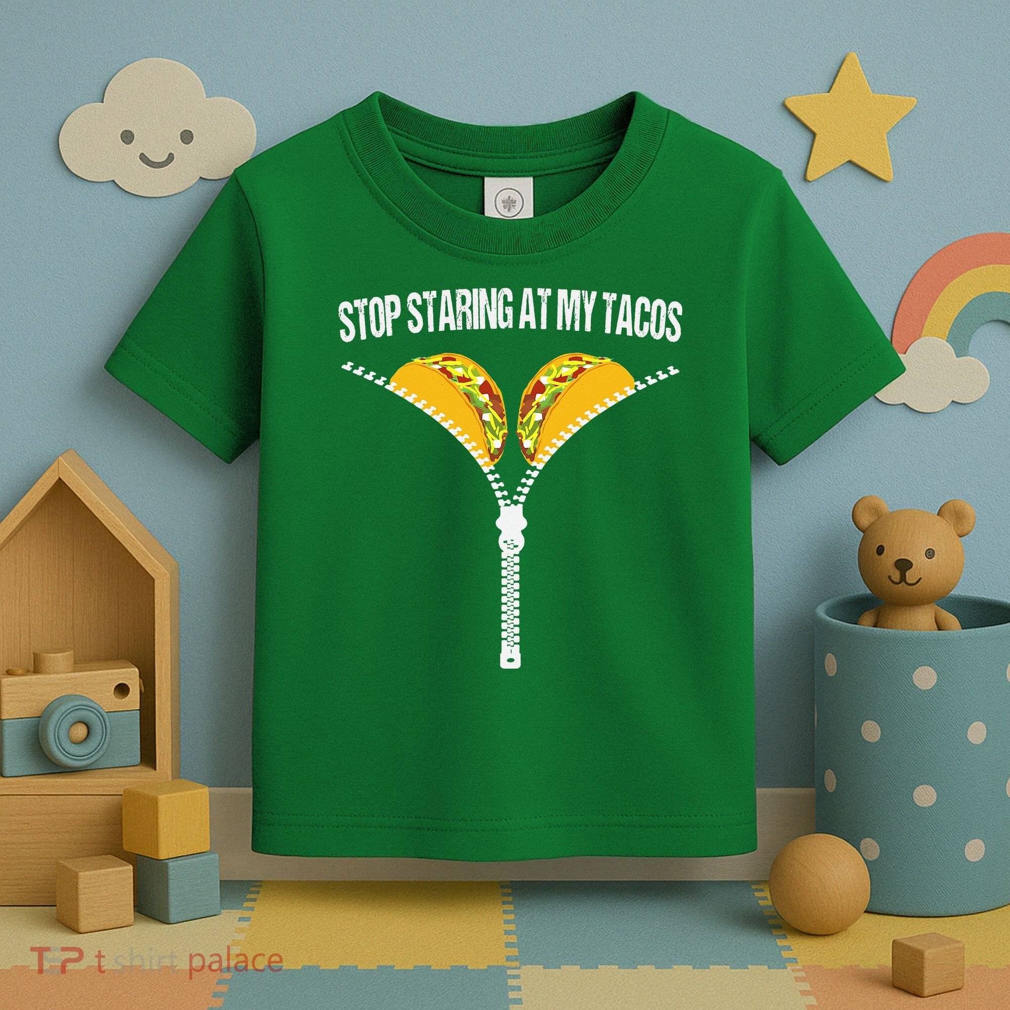 Funny Mexican Stop Staring At My Tacos Fiesta Cinco De Mayo Toddler T-Shirt
