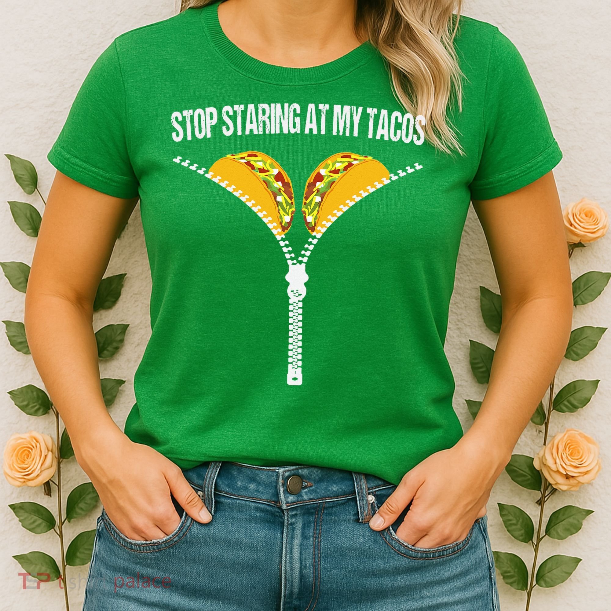 Funny Mexican Stop Staring At My Tacos Fiesta Cinco De Mayo Women's T-Shirt